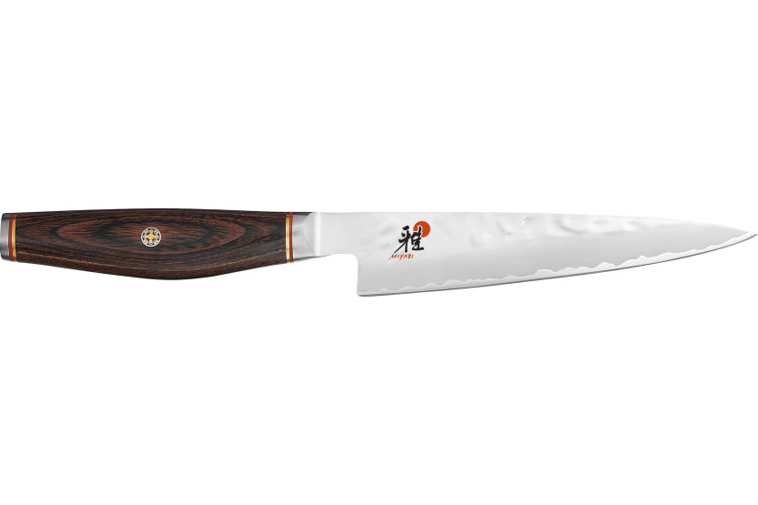Faca utilitária japonesa de 13 cm com lâmina martelada Miyabi 6000MCT + cabo Pakka