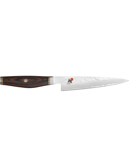 Faca utilitária japonesa de 13 cm com lâmina martelada Miyabi 6000MCT + cabo Pakka