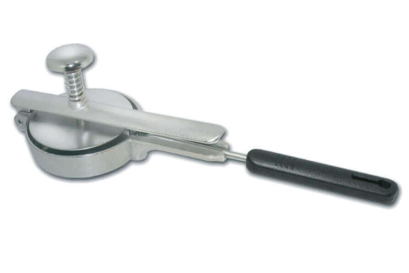 Pressa per hamburger rotonda in acciaio inox