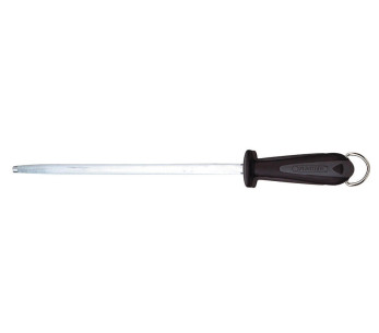 FISCHER slakter Slipestål 30 cm finkornet rundbit med svart og grått håndtak