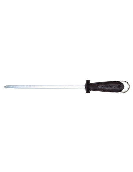Espingarda de açougueiro FISCHER 30 cm de grão fino, ponta redonda, cabo preto e cinzento