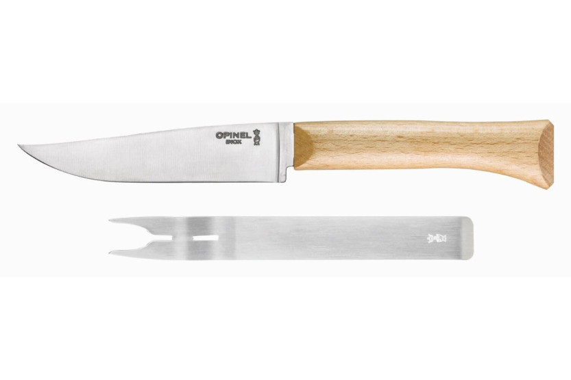 Opinel 2-delt ostesæt gaffel + kniv i rustfrit stål