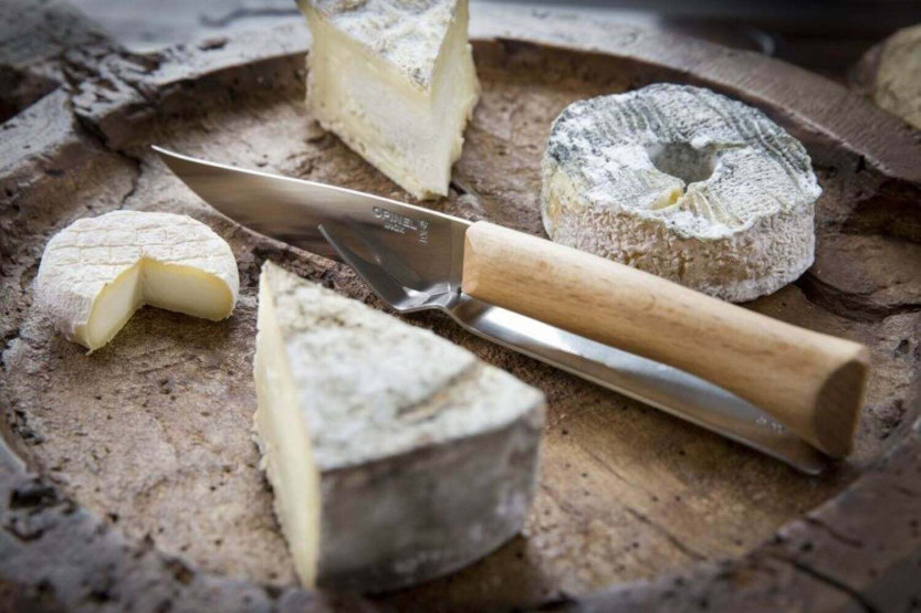 Opinel Käse-Set 2 Stück Gabel + Messer aus Edelstahl