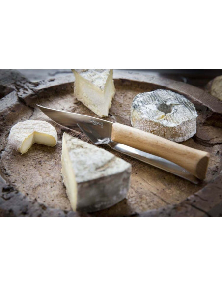Opinel 2-delat ostset gaffel + kniv i rostfritt stål
