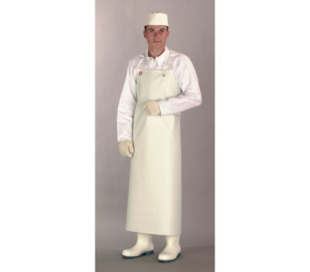 Delantal de cocina de nitrilo blanco 90 x 115 cm talla única 2