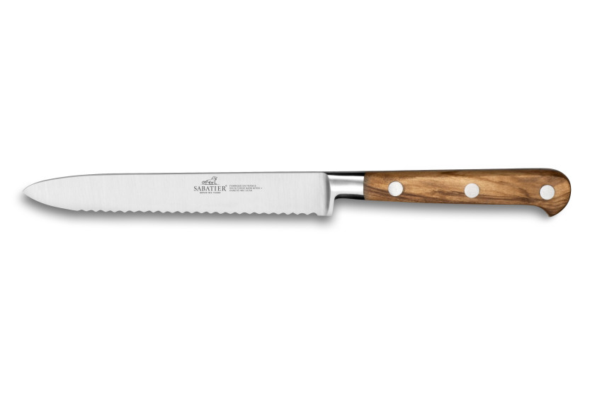 SABATIER Provençao 100% smidd tandad 12 cm Allkniv i olivträ