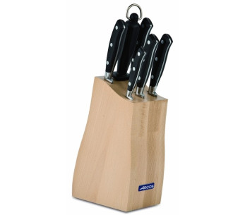 Bloque para cuchillos 5 cuchillos forjados Riviera Arcos + 1 Chaira
