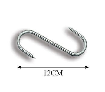 Caixa de 10 ganchos para carne Bargoin 12cm, capacidade 60kg