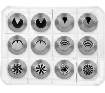 Boite de 12 douilles inox ASSORTIES MALLARD FERRIERE décors fleurs