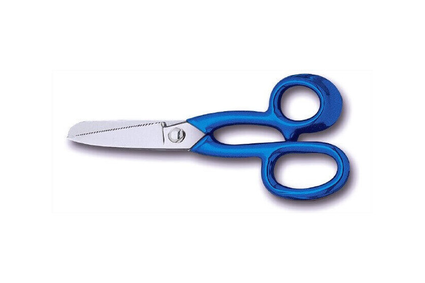 Fisksax Bargoin 22cm rostfritt stål blått plasthandtag