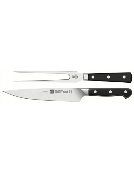 Conjunto de trinchar forjado Zwilling Pro - 1 Garfo para carne + 1 faca de fatiar