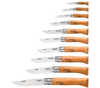 Set di coltelli in legno Opinel Carbone con 10 coltelli da tasca con manico in faggio 2