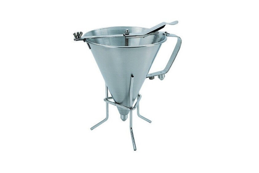 Funil para fondant totalmente em aço inoxidável + 2 acessórios - Dosagem da massa