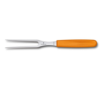 Vleesvork oranje handvat roestvrij staal lemmet 15cm Victorinox