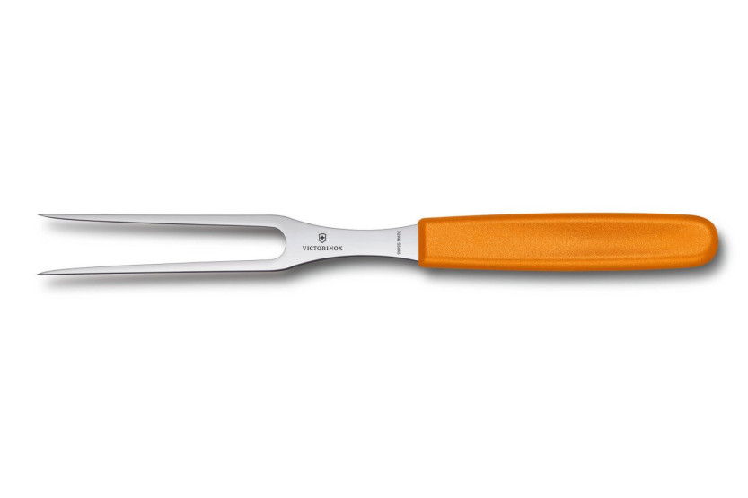 Stegegaffel med orange håndtag og blad i rustfrit stål 15 cm Victorinox