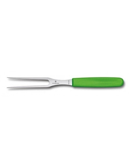 Stegegaffel grønt håndtag rustfrit stål blad 15cm Victorinox