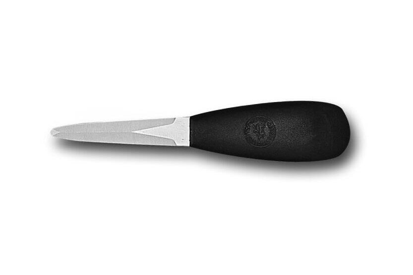 Oyster spyd rustfrit stål blad sort håndtag Bargoin