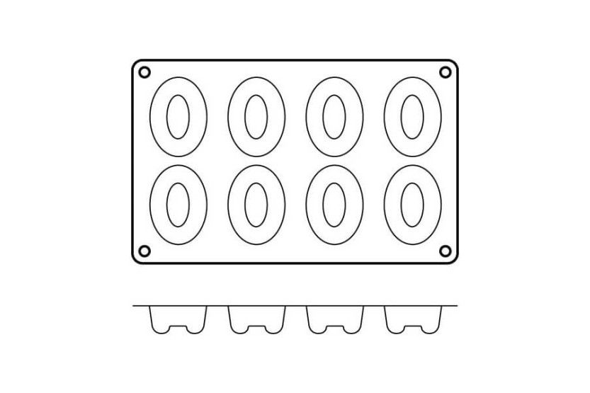 Silikone Flex silikoneform 8 savarins patissiers