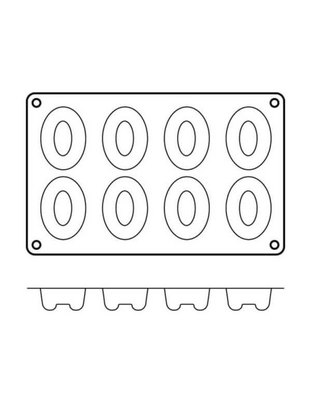 Silikone Flex silikoneform 8 savarins patissiers