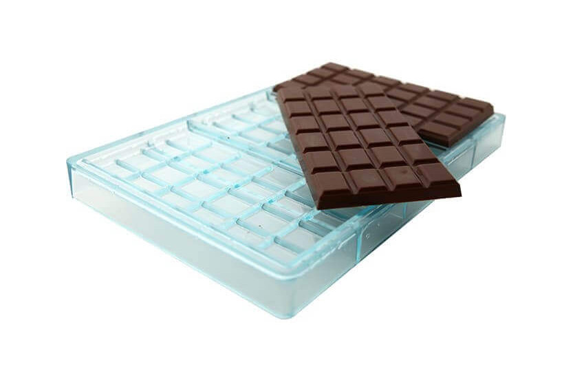 Moule pour 3 tablettes de chocolat en polycarbonate 158 x 82mm