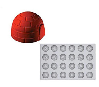 Moule premium en silicone professionnel 24 empreintes Igloo 600 x 400 mm