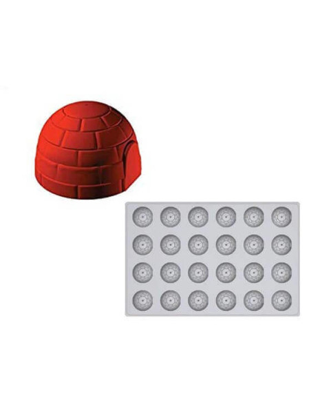 Premium 24-cells röd igloo-form i silikon