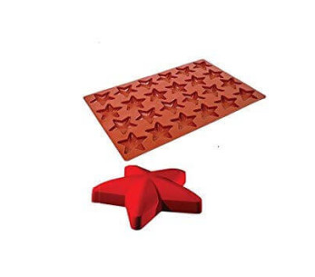 Molde de silicone vermelho de 24 estrelas Premium 600x400mm