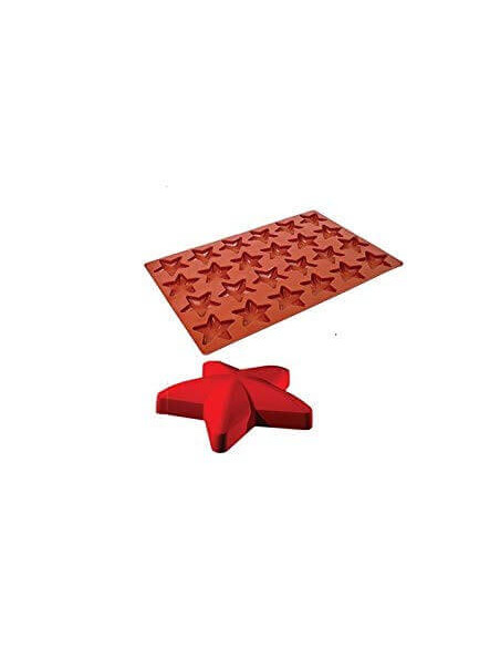 Premium 24 stjerner rød silikonform 600x400mm
