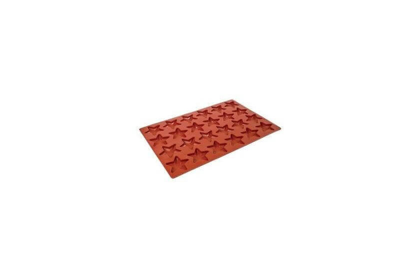 Premium 24 tähteä punainen silikonimuotti 600x400mm