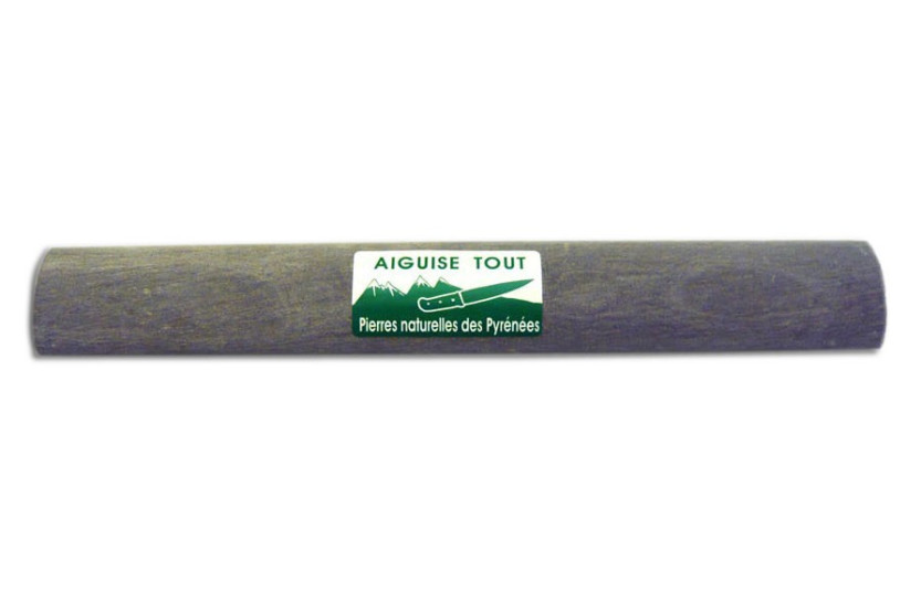 Pierre à aiguiser naturelle des Pyrénées AIGUISE TOUT section ovale 23x3cm