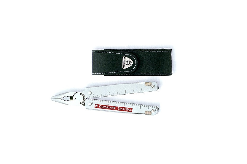 Victorinox Swisstool 12-delt tang med bølgeblad + lærveske