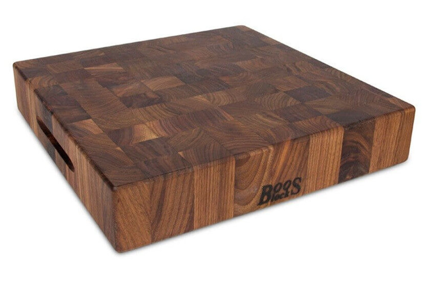 Tábua de corte Boos Blocks Gourmet em nogueira preta 38x38x7,5cm