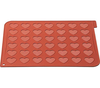 Plaque macarons en silicone 40x30cm 42 empreintes forme coeur