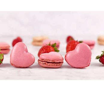 Macarons bakmat 42 plaatsen hart motief 40x30cm 2