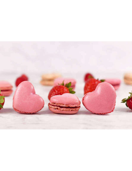 Backmatte Macarons 42 Plätze Herzmotiv 40x30cm