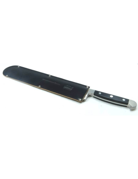 Bainha de couro preto Güde de 32 cm para faca de pão