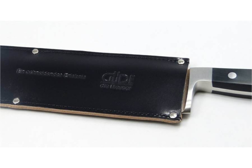 Bainha de couro preto Güde de 32 cm para faca de pão