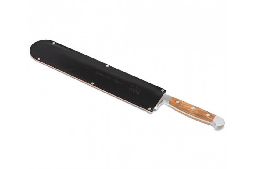 Bainha de couro preto Güde de 32 cm para faca de pão