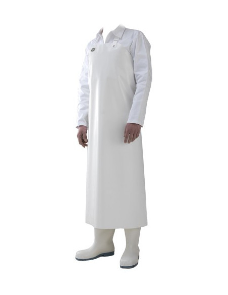 Delantal de cocina blanco de poliuretano 90 x 115 cm talla única