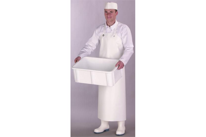 Avental de cozinha profissional de poliuretano branco 90 x 115 cm tamanho único