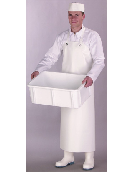 Wit polyurethaan keukenschort 90 x 115 cm, one size fits all