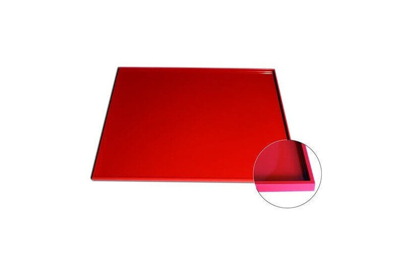 Tapis lisse de cuisson en silicone rouge 42x35cm bord épais