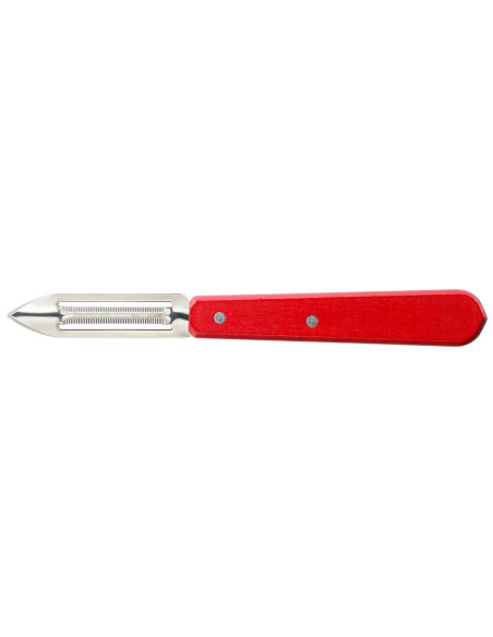 Opinel  Sparschäler mit 6 cm langer Klinge mit Mikrozahnung aus rostfreiem Stahl und rotem Griff