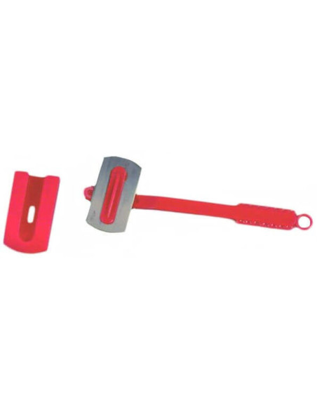 Bäckereiklingen schwenkbar Edelstahl Grignette roter Griff