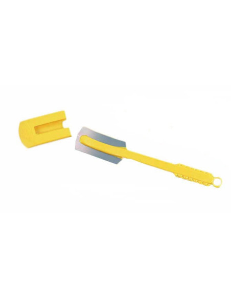 Cuchillo panadero La Grignette de acero inoxidable con mango amarillo (x10)