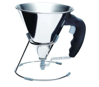 Imbuto a pistone in acciaio inox De Buyer + supporto - Dosaggio pasticceria