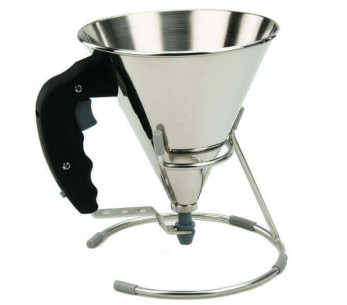 De Buyer funil de pistão em aço inoxidável + suporte - Dosagem de pastelaria 2