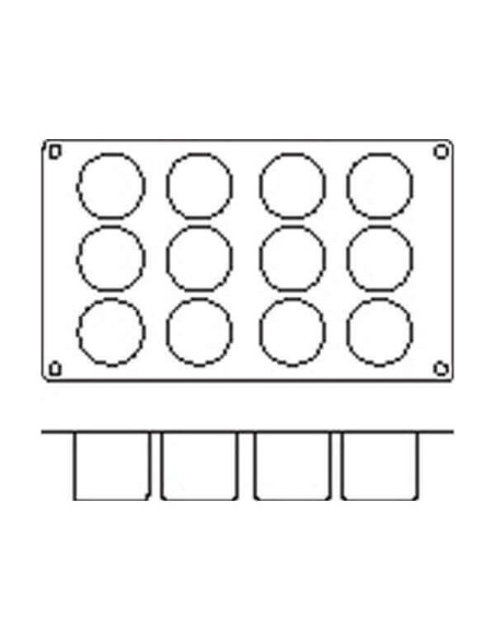 Molde de silicona flex cake 12 cilindros