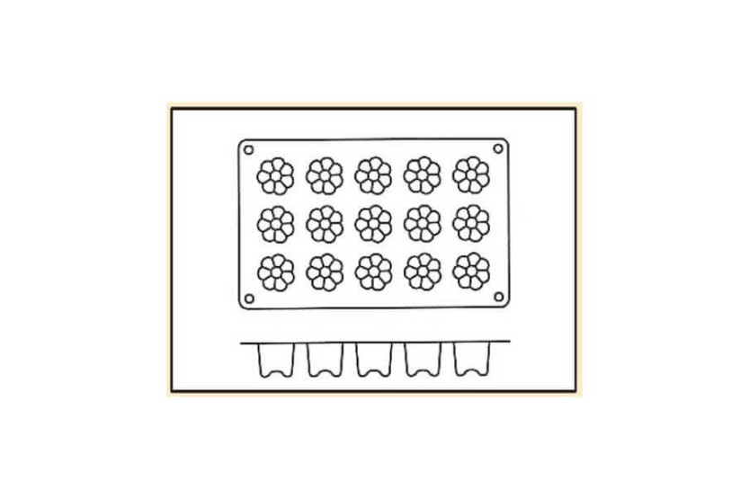 Moule en silicone professionnel Silicon Flex 300x175mm 15 mini cannelés