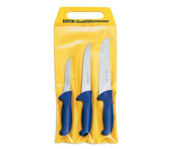 Pochette de 3 couteaux de boucher DICK ERGOGRIP désosseur+saigner+boucher